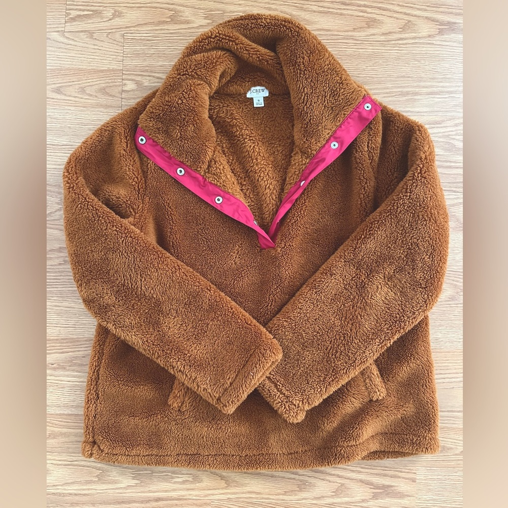 J. Crew S Sherpa Pullover with Pockets
